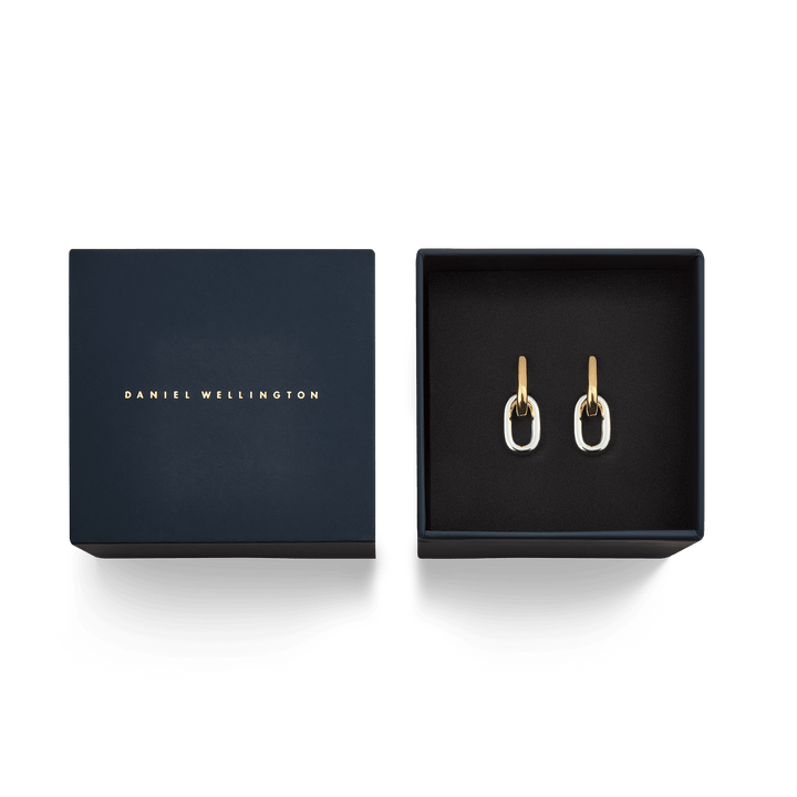 Daniel Wellington Contrast Link Earrings Two Tone Gold | The Jewellery Boutique