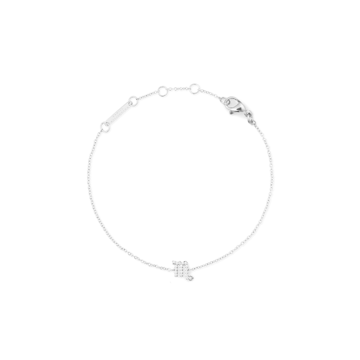 Crystal Zodiac Chain Bracelet Silver
