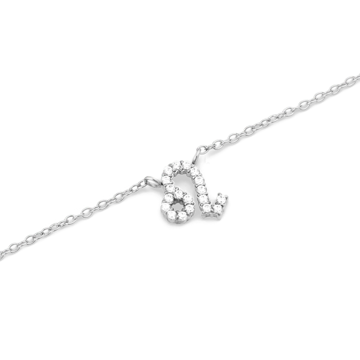 Zodiac Crystal Necklace Silver