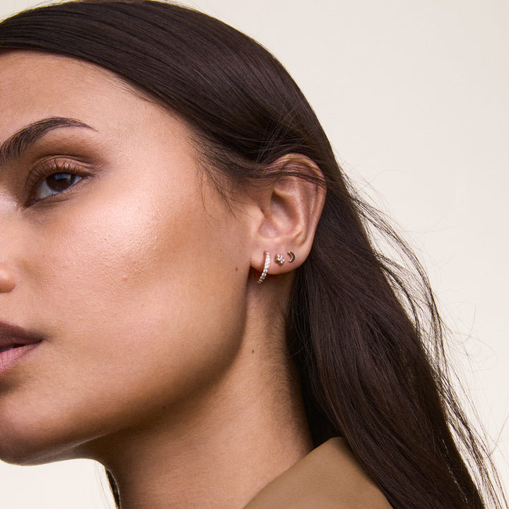 Moon Single Stud Rose Gold