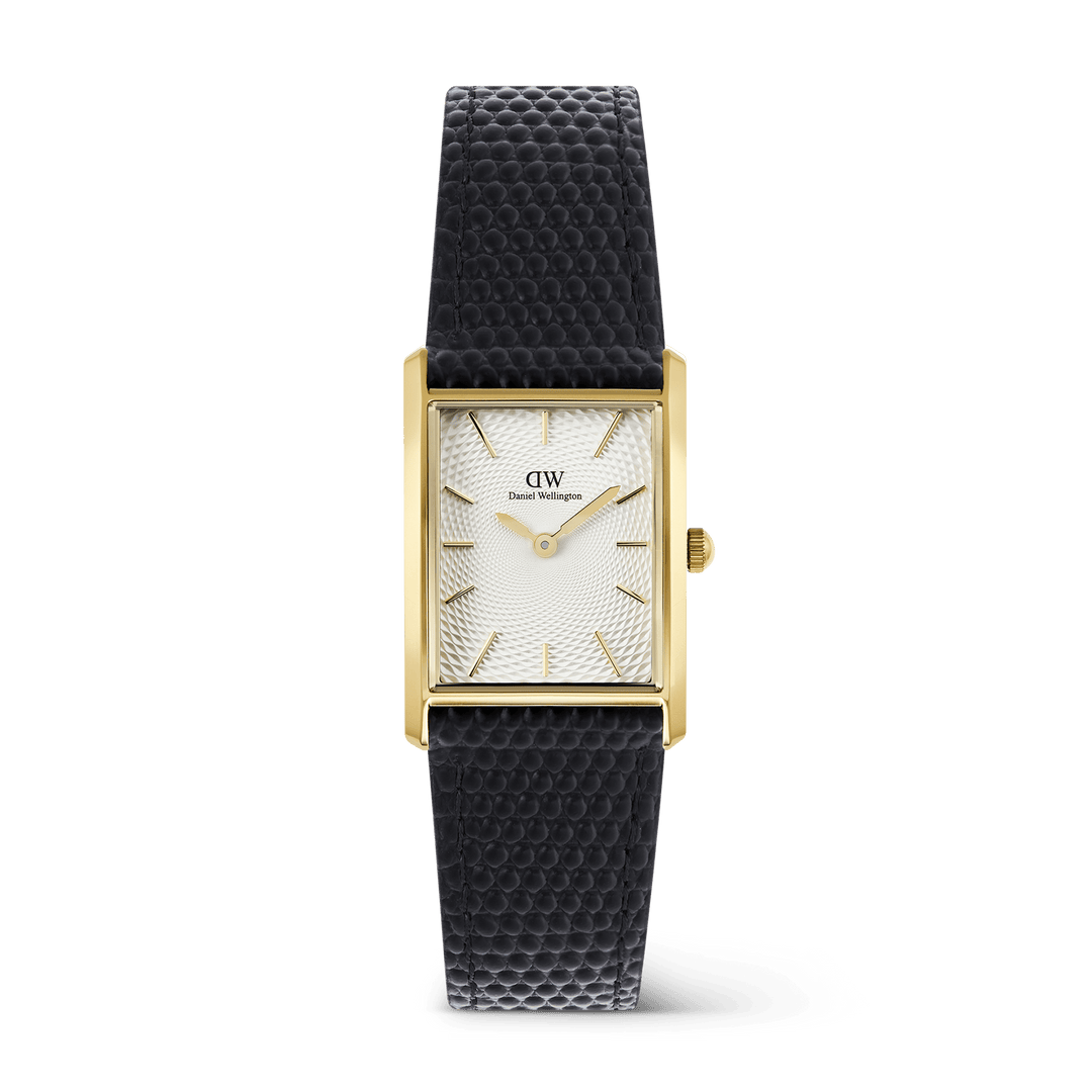 Daniel Wellington Bound Black Lizard GuillochÃ© Gold | The Jewellery Boutique