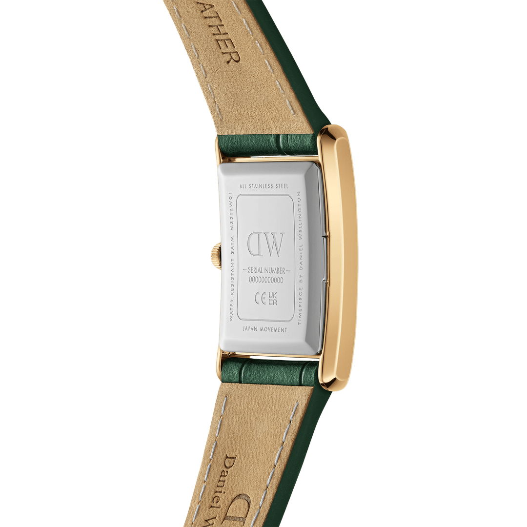 Daniel Wellington Bound 32x22 Green Croc Leather G Champagne Sunray Watch