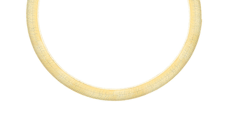 9K Yellow Gold Herringbone Necklace 46cm