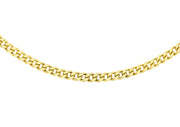 9K Gold Diamond Curb Chain Necklace