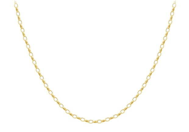 9K Yellow Gold Oval Belcher Necklace 45cm