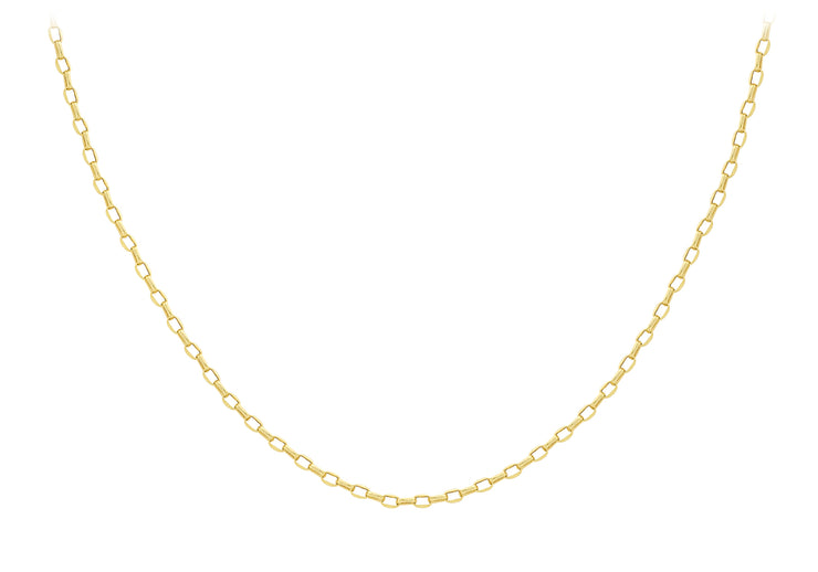 9K Yellow Gold Oval Belcher Necklace 50cm