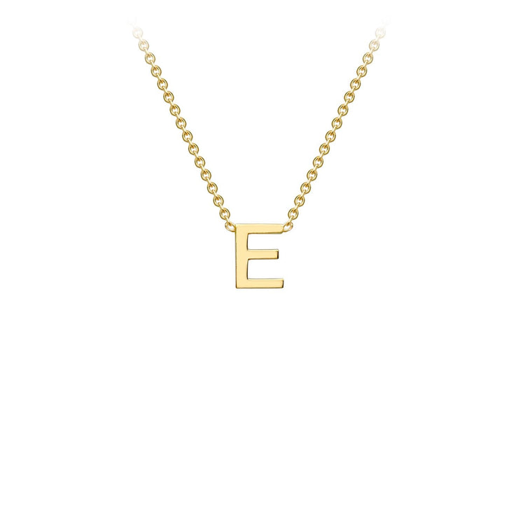 9K Yellow Gold 'E' Initial Adjustable Necklace 38cm/43cm  Australia