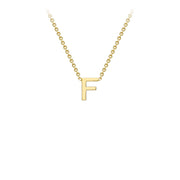 9K Yellow Gold 'F' Initial Adjustable Necklace 38cm/43cm  Australia