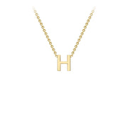 9K Yellow Gold 'H' Initial Adjustable Necklace 38cm/43cm  Australia