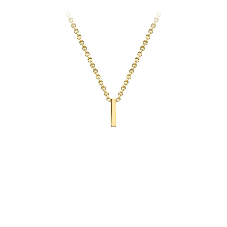 9K Yellow Gold 'I' Initial Adjustable Necklace 38cm/43cm  Australia