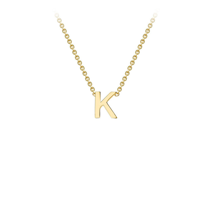 9K Yellow Gold 'K' Initial Adjustable Necklace 38cm/43cm  Australia