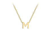 9K Yellow Gold 'M' Initial Adjustable Necklace 38cm/43cm  Australia
