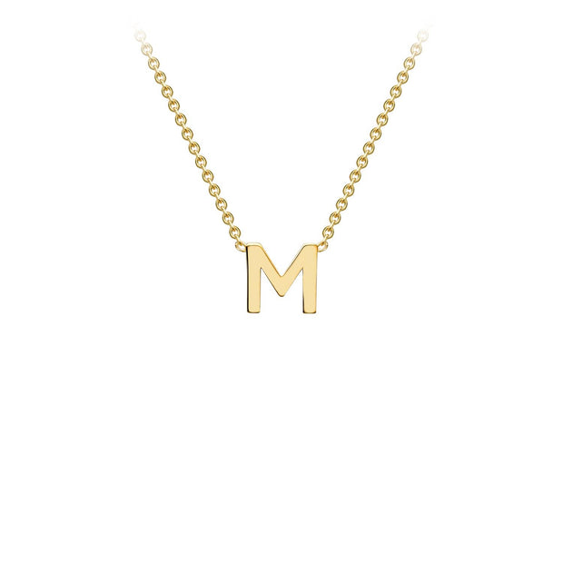 9K Yellow Gold 'M' Initial Adjustable Necklace 38cm/43cm  Australia