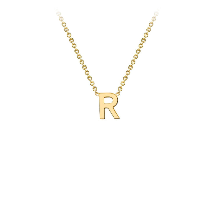 9K Yellow Gold 'R' Initial Adjustable Necklace 38cm/43cm  Australia