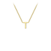 9K Yellow Gold 'T' Initial Adjustable Necklace 38cm/43cm  Australia