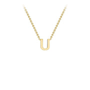 9K Yellow Gold 'U' Initial Adjustable Necklace 38cm/43cm  Australia