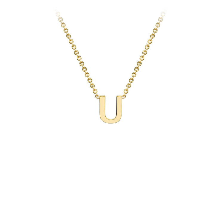 9K Yellow Gold 'U' Initial Adjustable Necklace 38cm/43cm  Australia