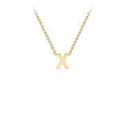 9K Yellow Gold 'X' Initial Adjustable Necklace 38cm/43cm  Australia