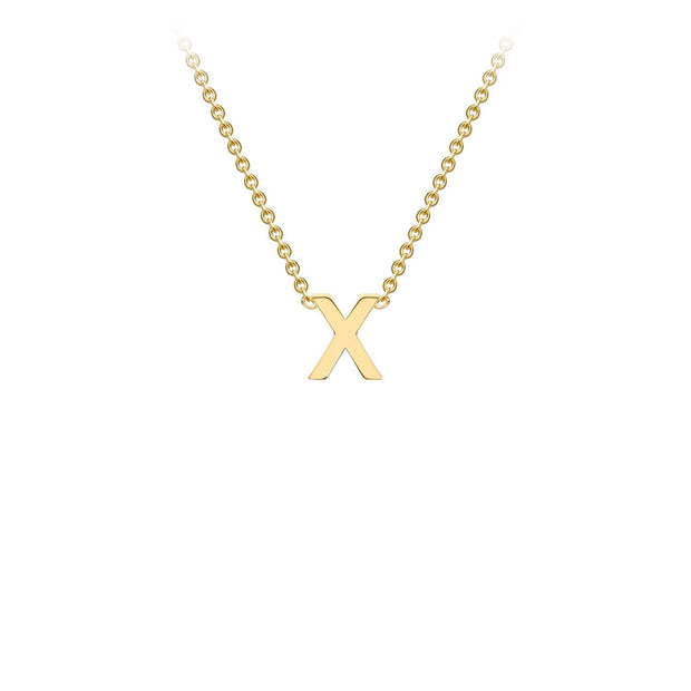 9K Yellow Gold 'X' Initial Adjustable Necklace 38cm/43cm  Australia