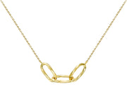 9K Yellow Gold Diamond Cut Oval Necklace 43-46cm