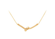 9K Yellow Gold Knotted Bar Necklace 41-43cm