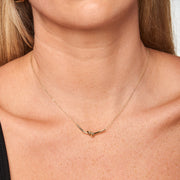 9K Yellow Gold Knotted Bar Necklace 41-43cm