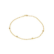 9K Yellow Gold Solid Ball Twist Necklace 45cm