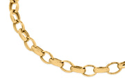 9K Yellow Gold Oval Belcher Bracelet 19cm