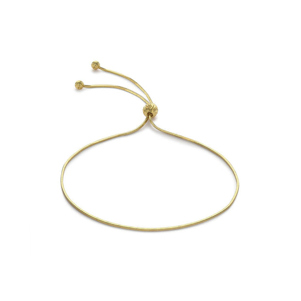 9K Yellow Gold Snake Chain Adjustable Bracelet Maximum 23cm
