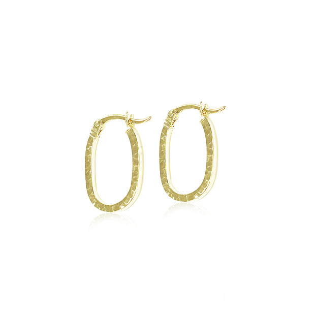 9K Yellow Gold Diamond Cut Hoop Earrings