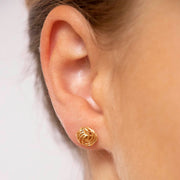 9K Yellow Gold 6mm Knot Stud Earrings