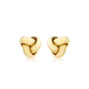 9K Yellow Gold 8mm Knot Stud Earrings