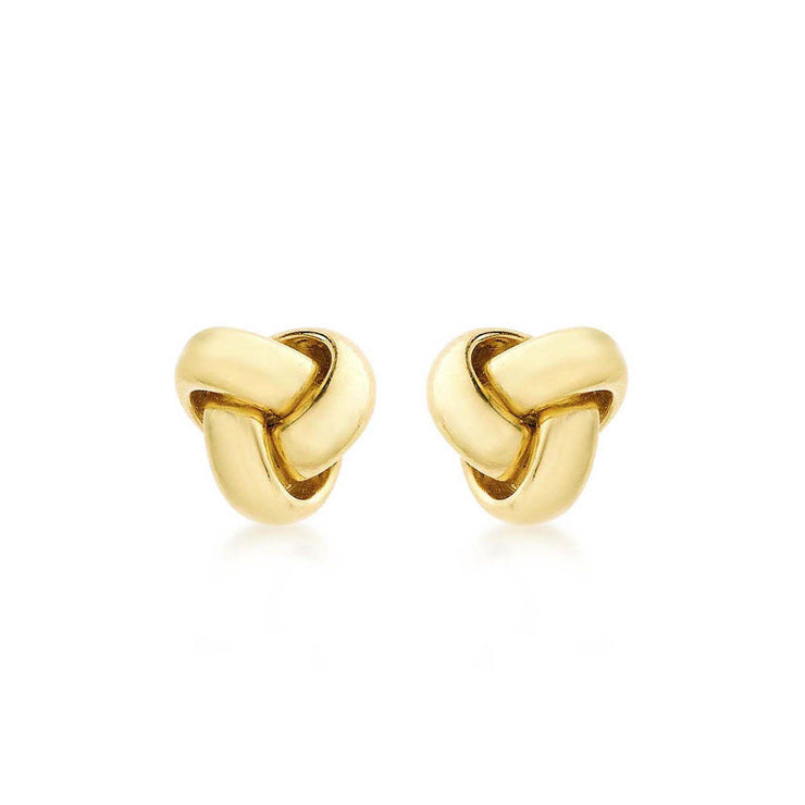 9K Yellow Gold 8mm Knot Stud Earrings