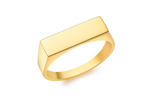 9K Yellow Gold Rectangular Signet Ring