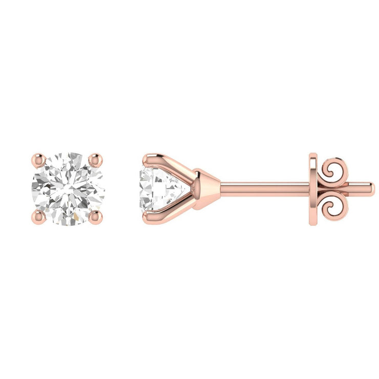 Diamond Stud Earrings with 1.00ct Diamonds in 18K Rose Gold