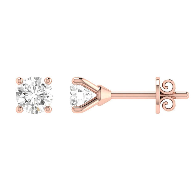 Diamond Stud Earrings with 0.30ct Diamonds in 18K Rose Gold