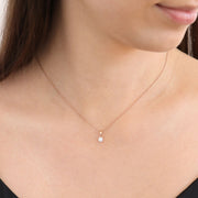 Diamond Solitaire Pendant with 0.25ct Diamonds in 18K Rose Gold - 18RCP25