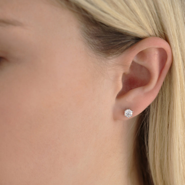Diamond Stud Earrings with 1.00ct Diamonds in 18K White Gold - 18W6CE100