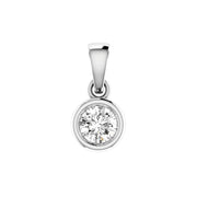 Diamond Solitaire Pendant with 0.25ct Diamonds in 18K White Gold