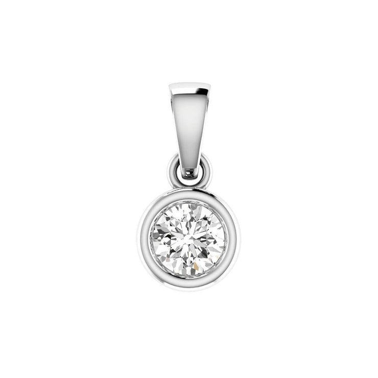 Diamond Solitaire Pendant with 0.25ct Diamonds in 18K White Gold