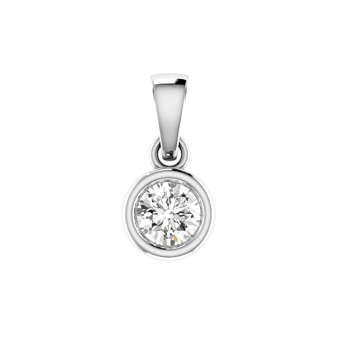 Diamond Solitaire Pendant with 0.40ct Diamonds in 18K White Gold