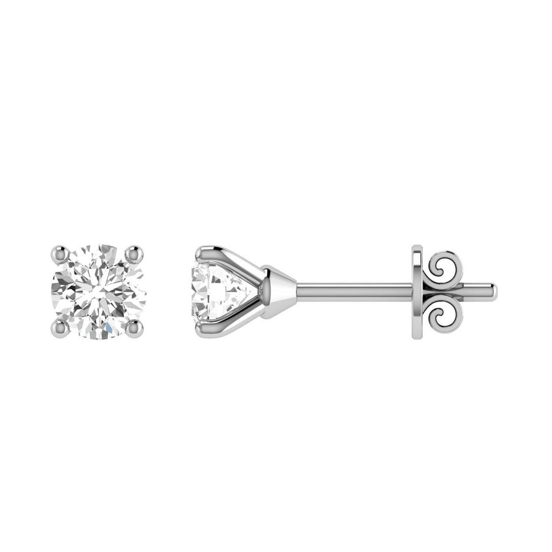Diamond Stud Earrings with 0.60ct Diamonds in 18K White Gold