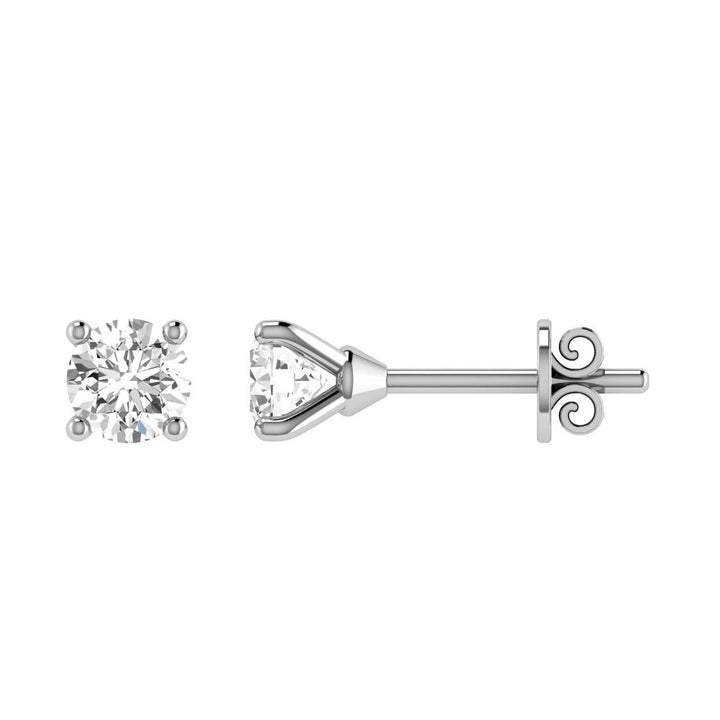 Diamond Stud Earrings with 0.60ct Diamonds in 18K White Gold