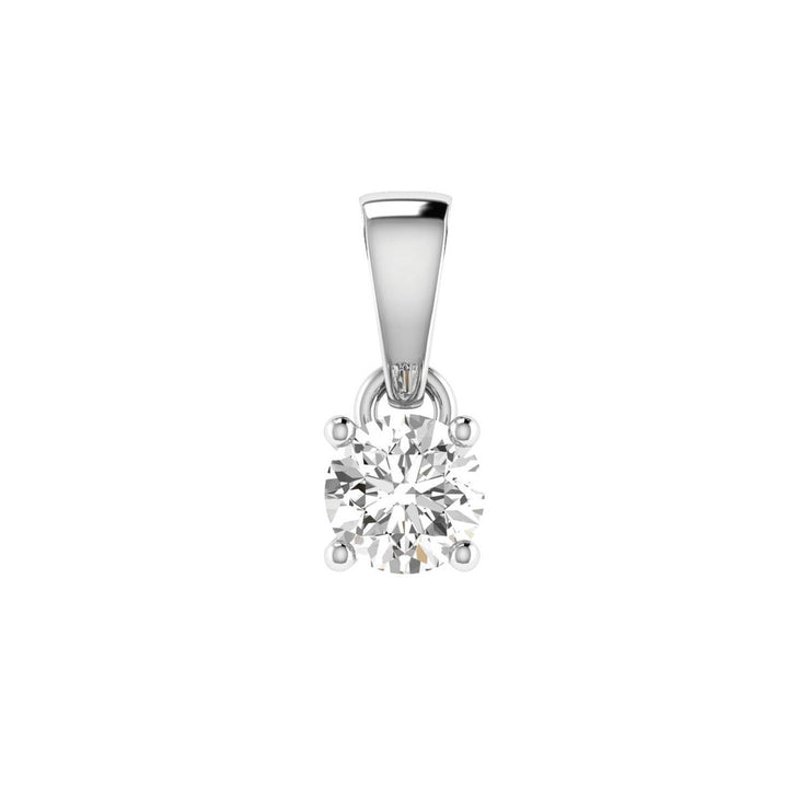 Diamond Solitaire Pendant with 0.30ct Diamonds in 18K White Gold