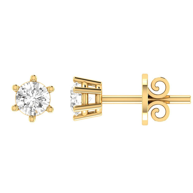 Diamond Stud Earrings with 1.00ct Diamonds in 18K Yellow Gold