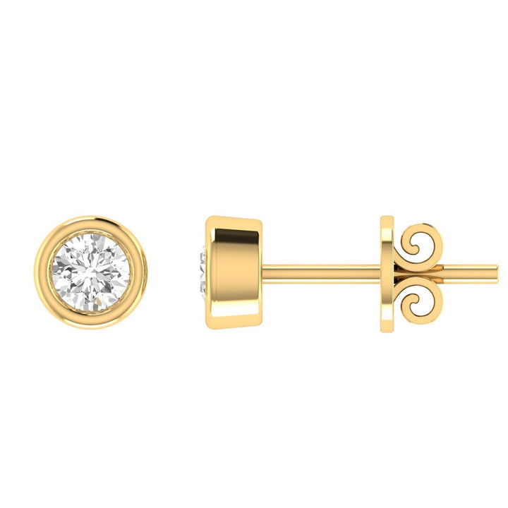Diamond Stud Earrings with 0.90ct Diamonds in 18K Yellow Gold