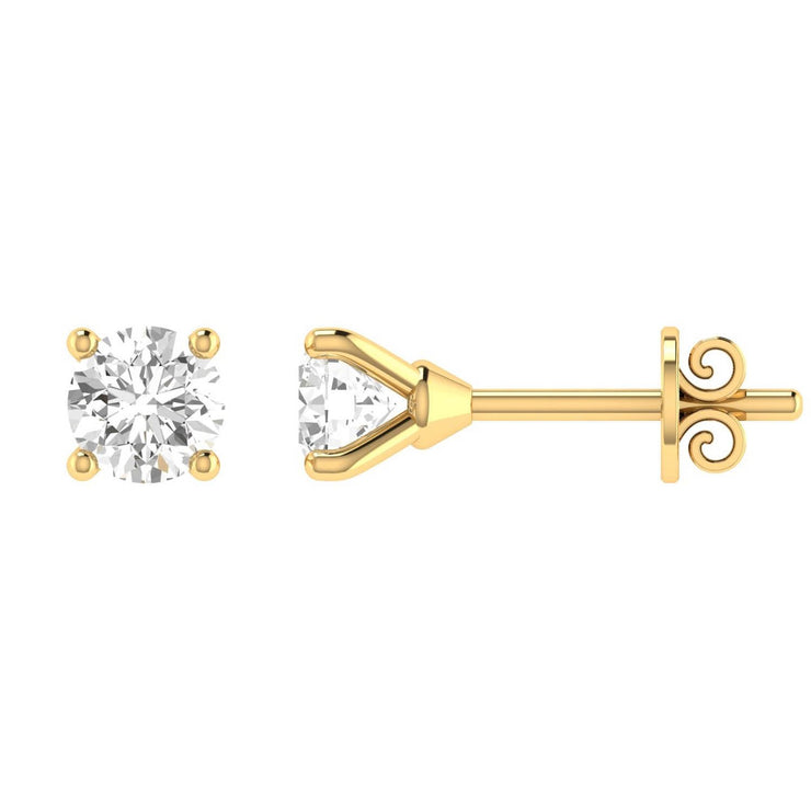 Diamond Stud Earrings with 1.00ct Diamonds in 18K Yellow Gold