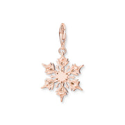 Charm pendant snowflake with white stones rose gold | The Jewellery Boutique