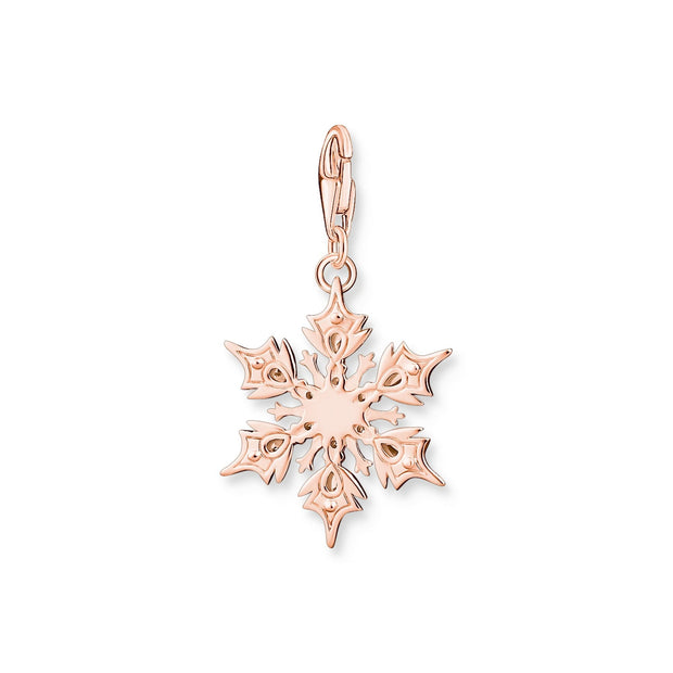 Charm pendant snowflake with white stones rose gold | The Jewellery Boutique