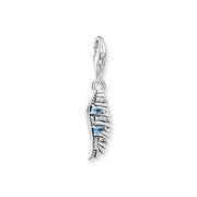 Charm pendant phoenix feather with blue stones silver | The Jewellery Boutique